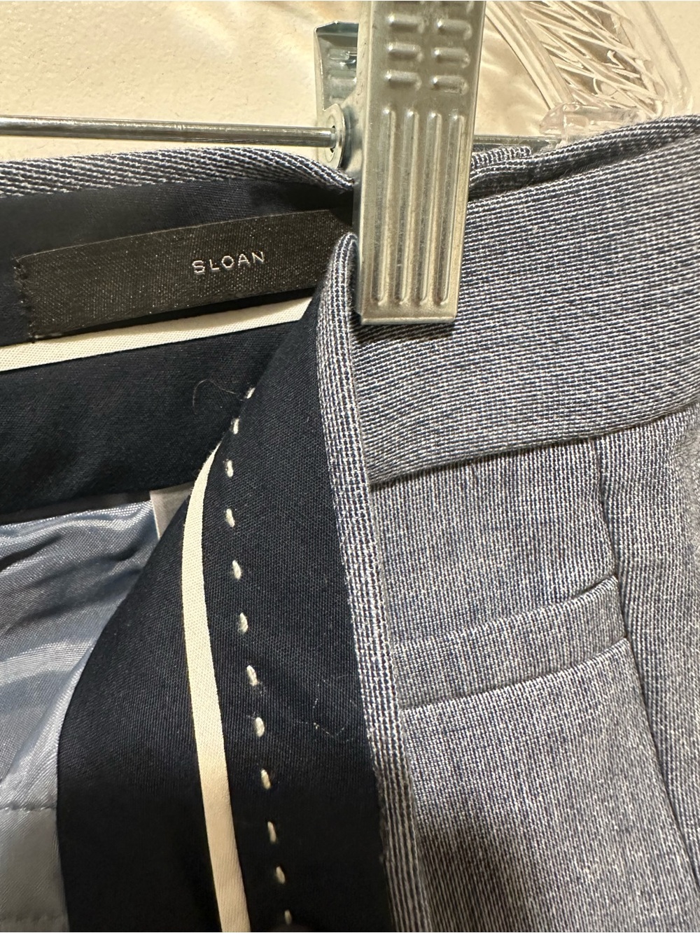 NWT Banana Republic Sloan Blue/Grey Dress Pants Size 8R - Picture 5 of 5